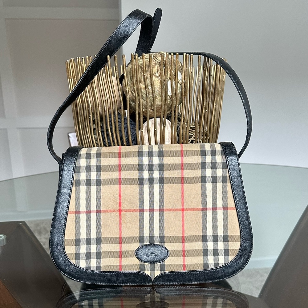 ‼️SOLD COPY‼️Burberry Beige and Black Plaid Crossbody Bag